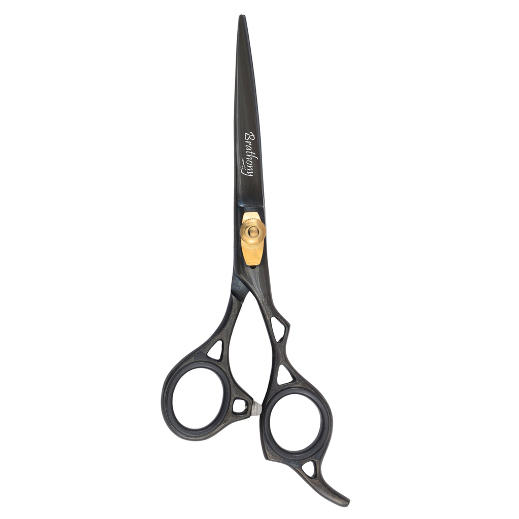Professional Barber Scissors Set 6.5” Japanese Steel Hair Cutting Thinning Black