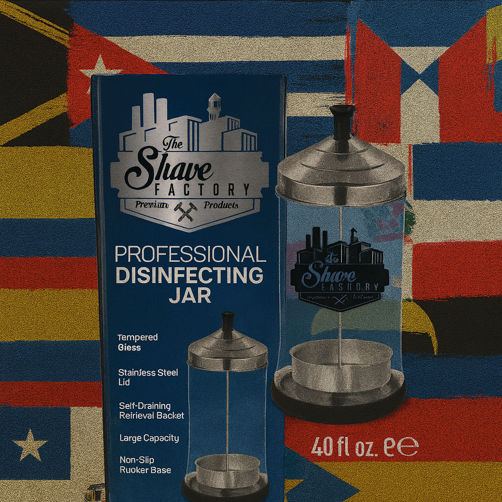 Jarro de desinfección The Shave Factory, ideal para salones y peluquerías