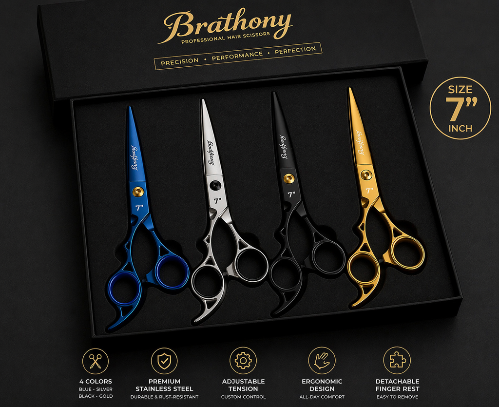 7” Left Handed Barber Scissors Japanese Steel Hair Cutting Shears Pro