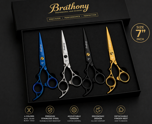 7” Left Handed Barber Scissors Japanese Steel Hair Cutting Shears Pro