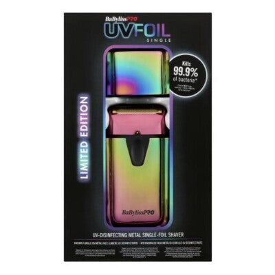 BaByliss Pro LIMITED EDITION UVFOIL UV-Disinfecting Metal Single Foil Shaver - Iridescent #FXLFS1RB