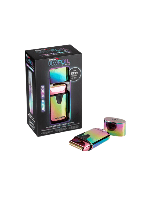 BaByliss Pro LIMITED EDITION UVFOIL UV-Disinfecting Metal Single Foil Shaver - Iridescent #FXLFS1RB