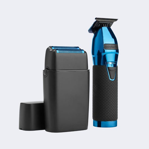LimitedFX Blue & Black Trimmer & Double-Foil Shaver Gift Set